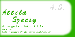 attila szecsy business card